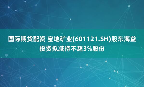 国际期货配资 宝地矿业(601121.SH)股东海益投资拟减持不超3%股份